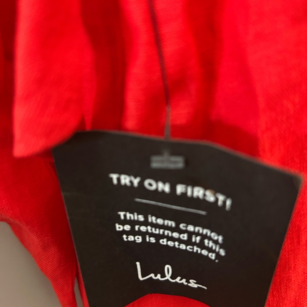Lulu's Red Tie Front Ruffled Sundress - Picture 4 of 4